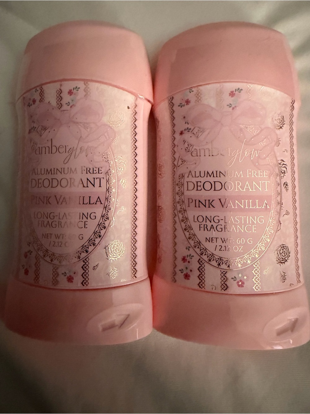 Amber Glow | Pink Vanilla Aluminum-Free Deodorant | 2 items